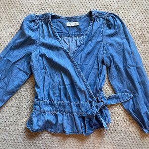Madewell Denim Top with Tie on Side